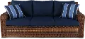 Tortola Navy Wicker Patio Sofa