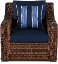 Tortola Wicker and Navy Outdoor Patio Chair