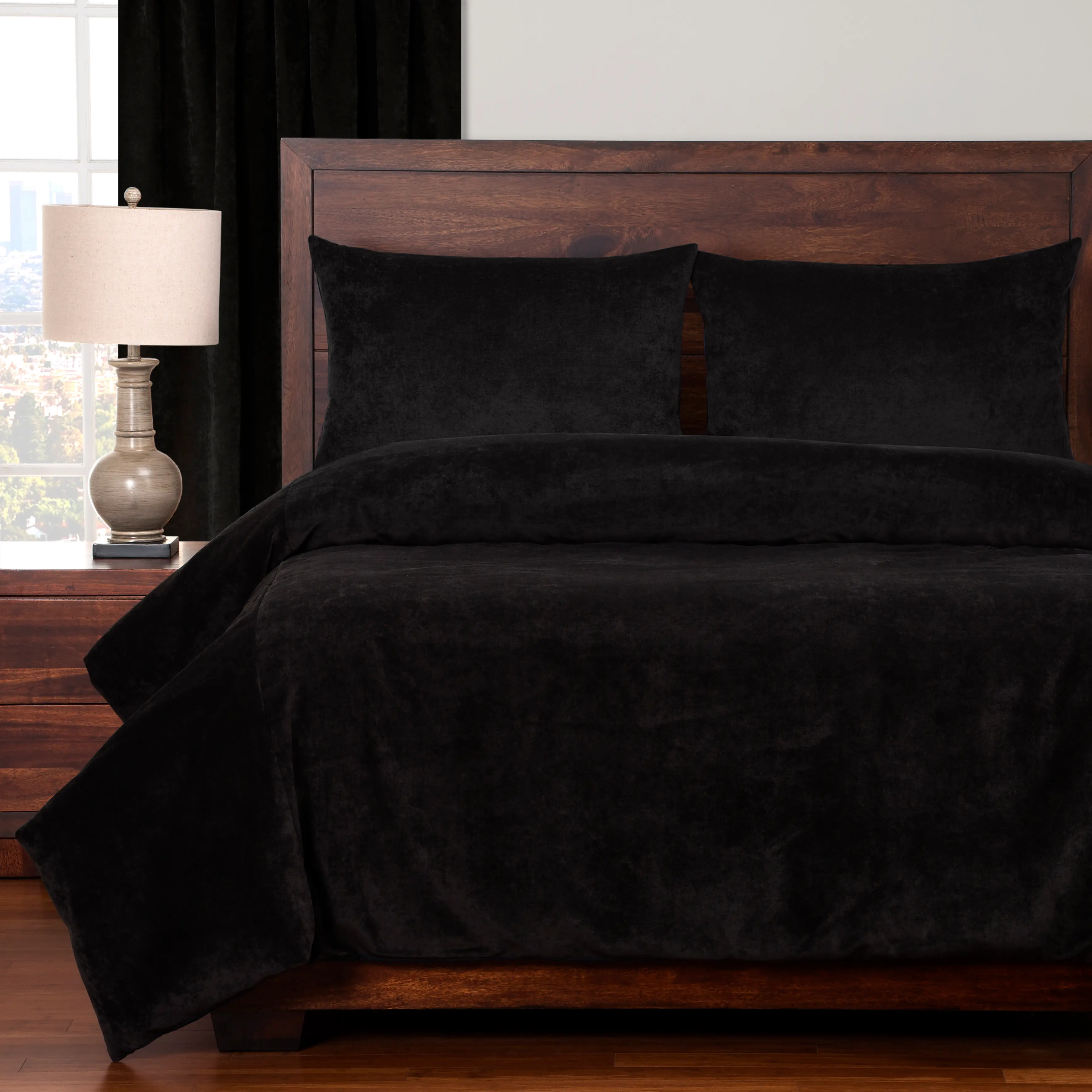 Black Padma Night 4 Piece Queen Bedding Collection-1