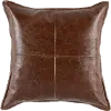 Kona Brown Pieced Leather Throw Pillow