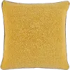 Squash Yellow Throw Pillow with Flax Linen Piping