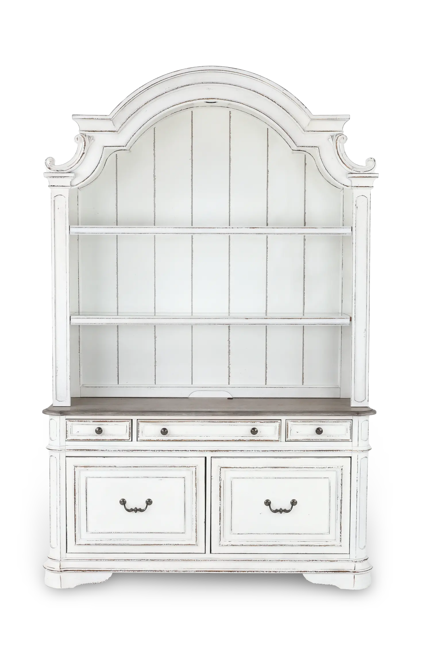 MAGNOLIA/KIT/CRDNZA Magnolia Manor Antique White Cabinet with Hutch-1