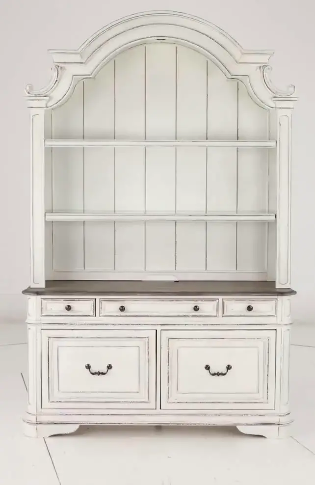 MAGNOLIA/KIT/CRDNZA Magnolia Manor Antique White Cabinet with Hutch-10