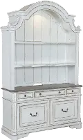 MAGNOLIA/KIT/CRDNZA Magnolia Manor Antique White Cabinet with Hutch