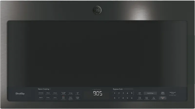 GE Profile Series 2.1 Cu. Ft. Over-the-Range Sensor Microwave Oven - Black Stainless Steel