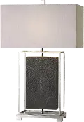 Gray and Polished Nickel Table Lamp