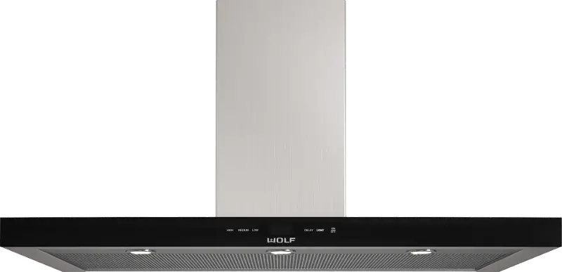 Wolf 45 Inch Cooktop Wall Hood - Stainless Steel and Black