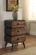 Modern Industrial Metal and Pine 3-Drawer Chest - Urban Loft