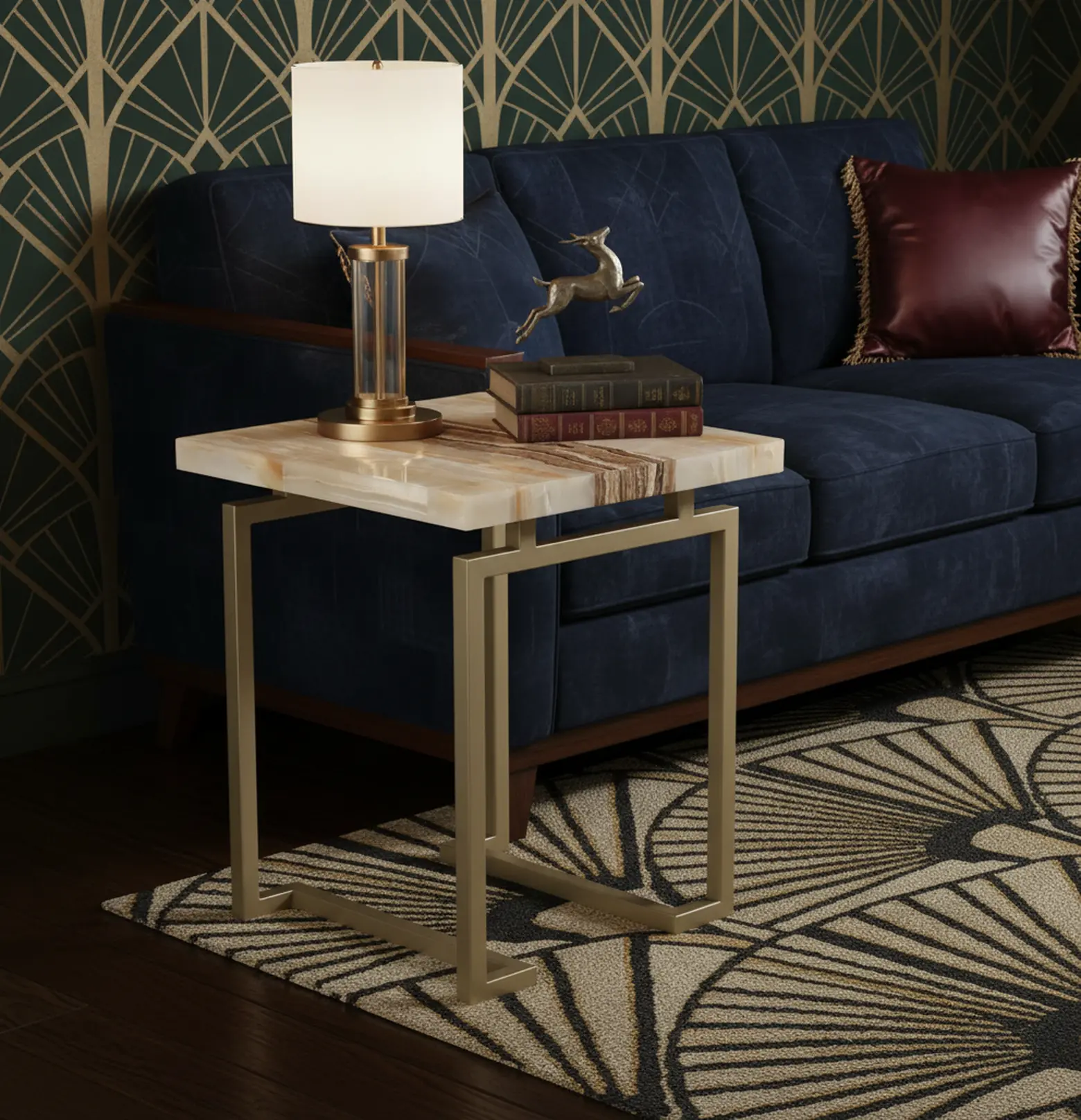 Spectrum Onyx and Gold End Table-2