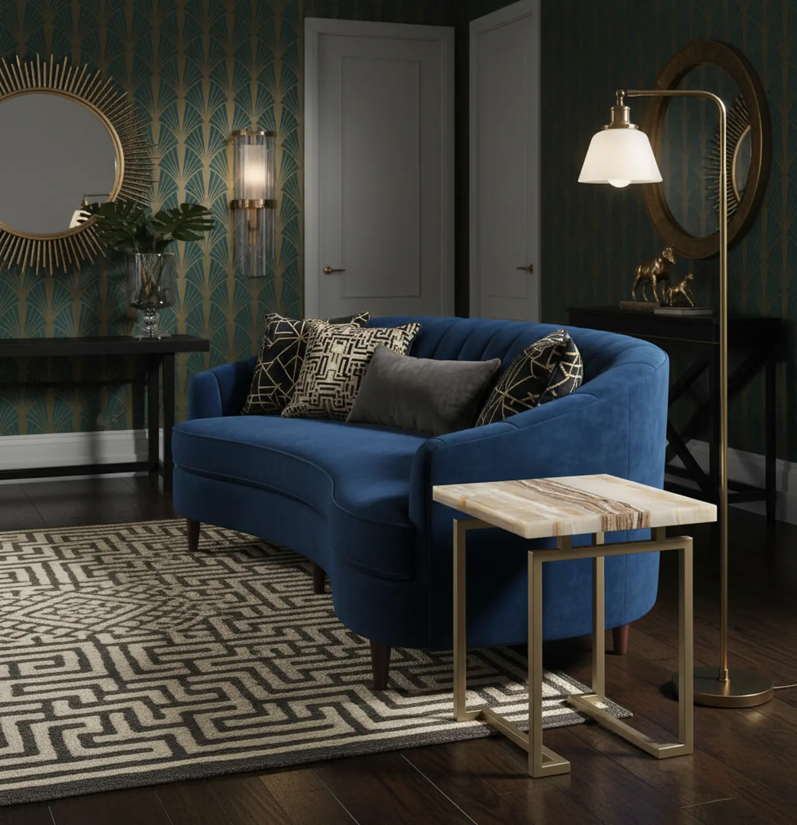 Spectrum Onyx and Gold End Table-9