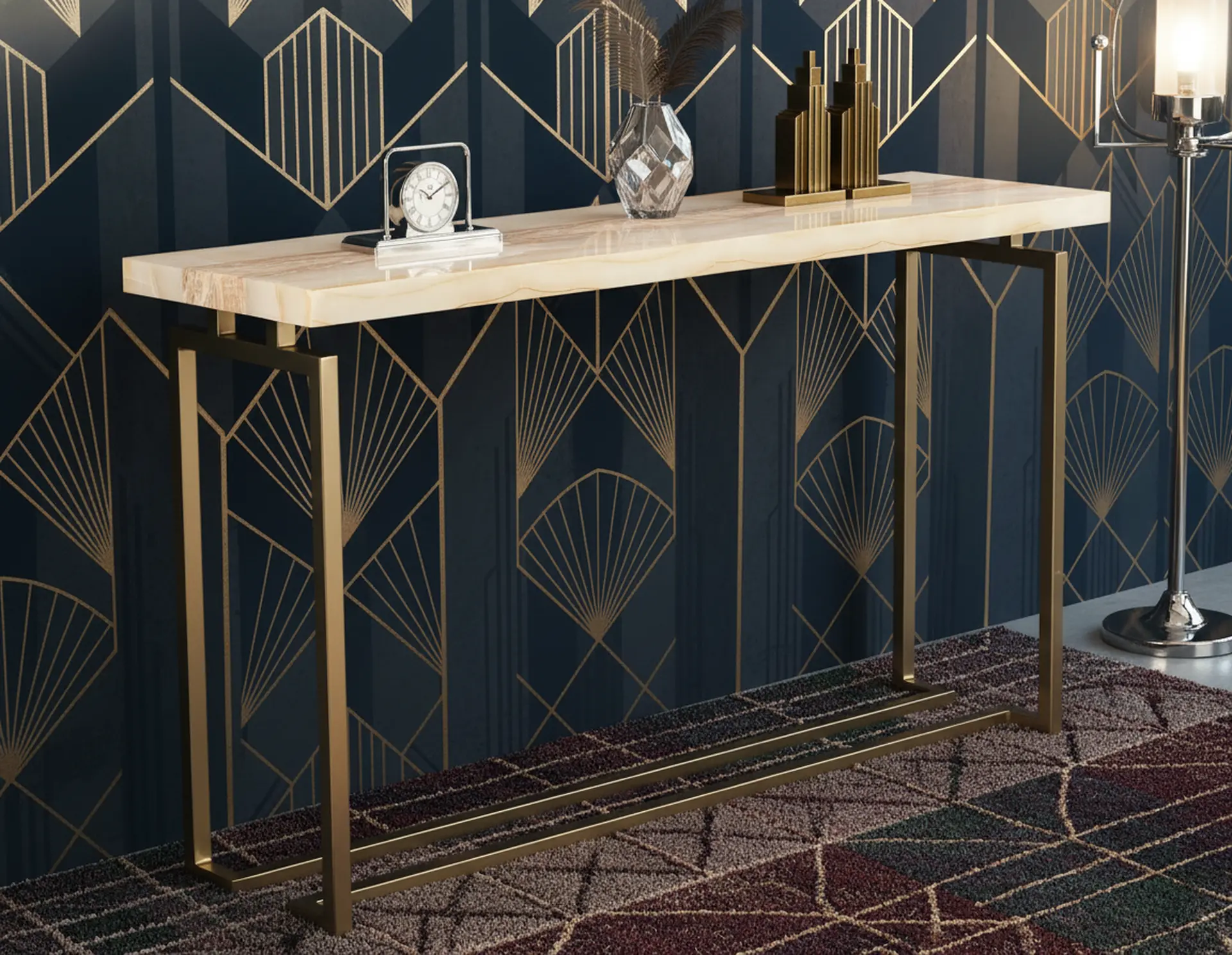 Spectrum Onyx and Gold Console Table-2
