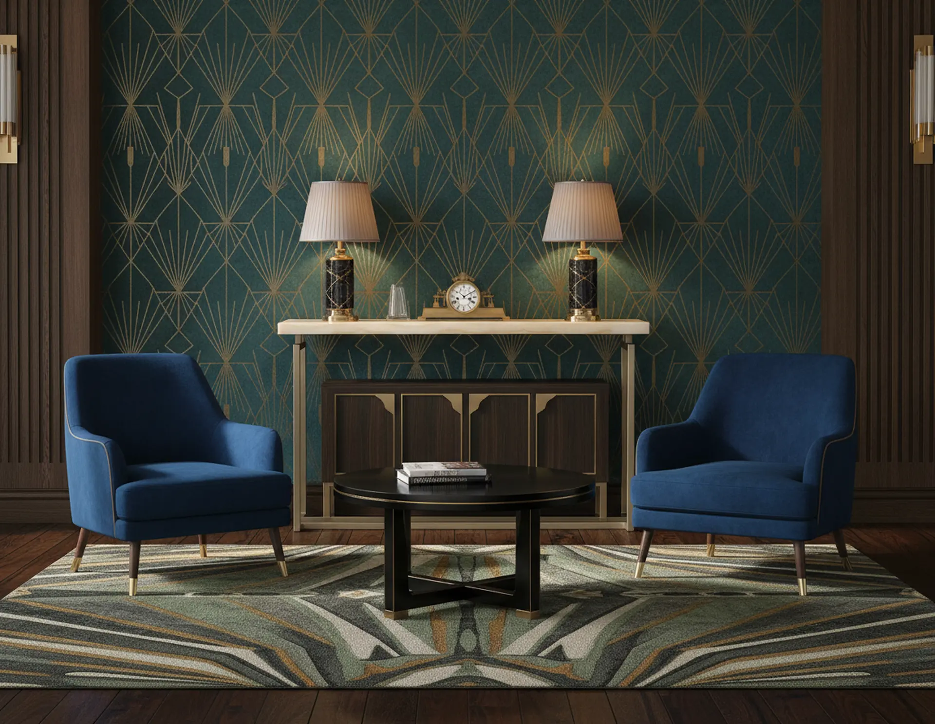 Spectrum Onyx and Gold Console Table-9
