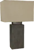 Cement Indoor-Outdoor Table Lamp with Rectangular Shade