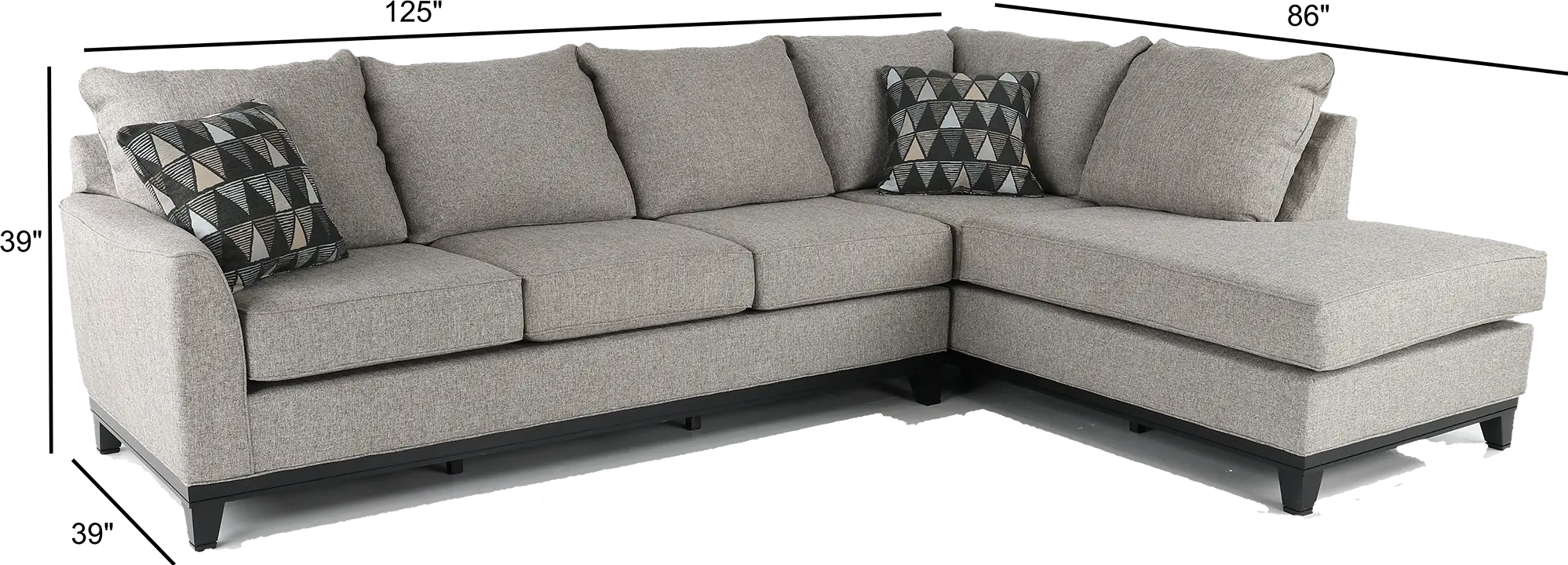 2PC/EMERSN/SLATE/OP2 Emerson Gray 2 Piece Sectional-4