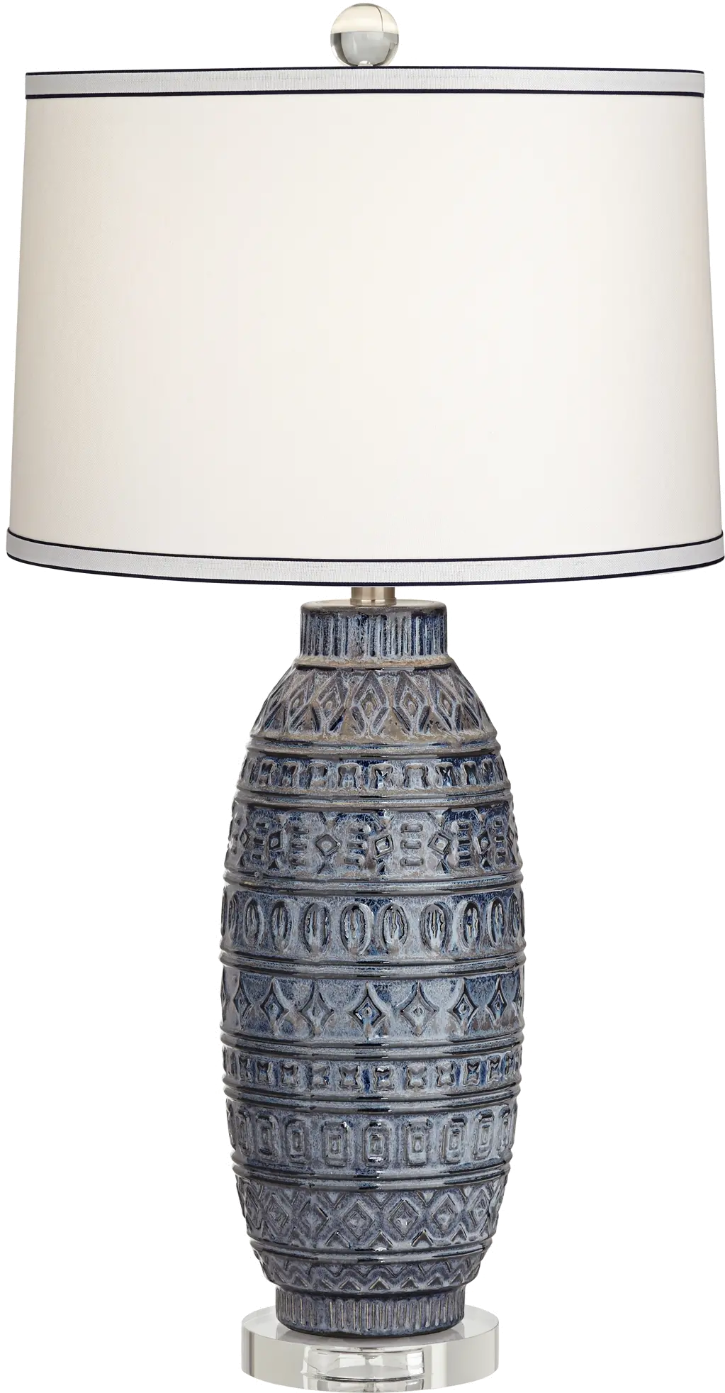 Dark Blue Ceramic Table Lamp - Cullen-1