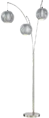Deion Polished Steel 3 Light Arch Floor Lamp