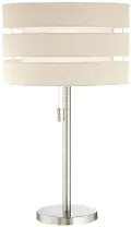 27 Inch Brushed Nickel Table Lamp with Linen Shade - Falan