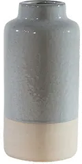 90995566B2-S/2-IND Magnolia Home Furniture Gray Ceramic Cylinder Vase