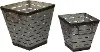 7 Square Metal Olive Bucket with Handles