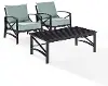 KO60012BZ-MI Kaplan 3 Piece Black and Blue Patio Armchair Set