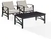 KO60012BZ-OL Kaplan 3 Piece Black and Beige Patio Armchair Set