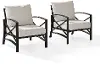 KO60013BZ-OL Kaplan Black and Beige Patio Armchairs, Set of 2