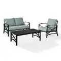 KO60014BZ-MI Kaplan 3 Piece Black and Blue Patio Seating Set