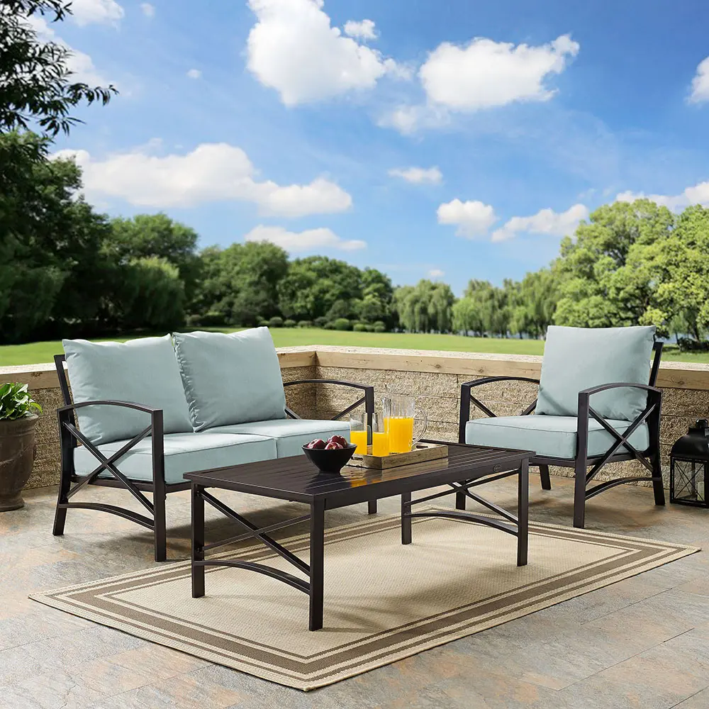 KO60014BZ-MI Kaplan 3 Piece Blue Patio Seating Set-1