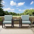KO60016BZ-MI Kaplan 3 Piece Blue Mist and Bronze Patio Armchair Set