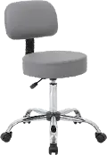 Adjustable Gray Medical Stool with Back
