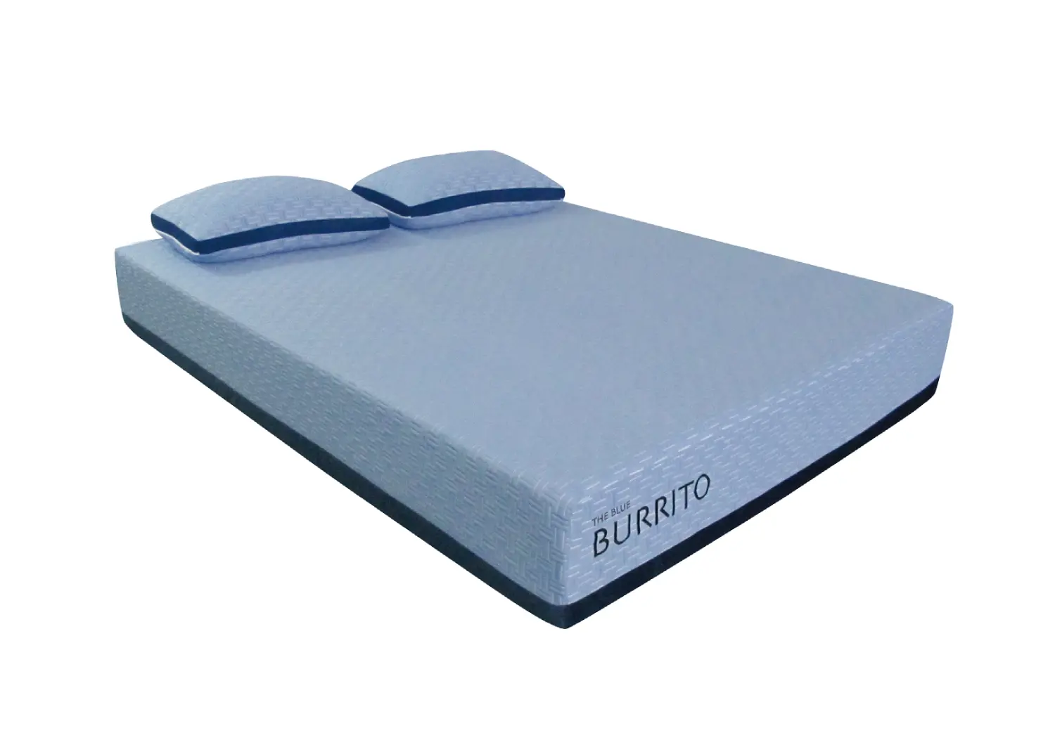 TXL-2PC-BLUE-VISCO Blue Burrito Visco Gel Memory Foam Split King Mattress-1