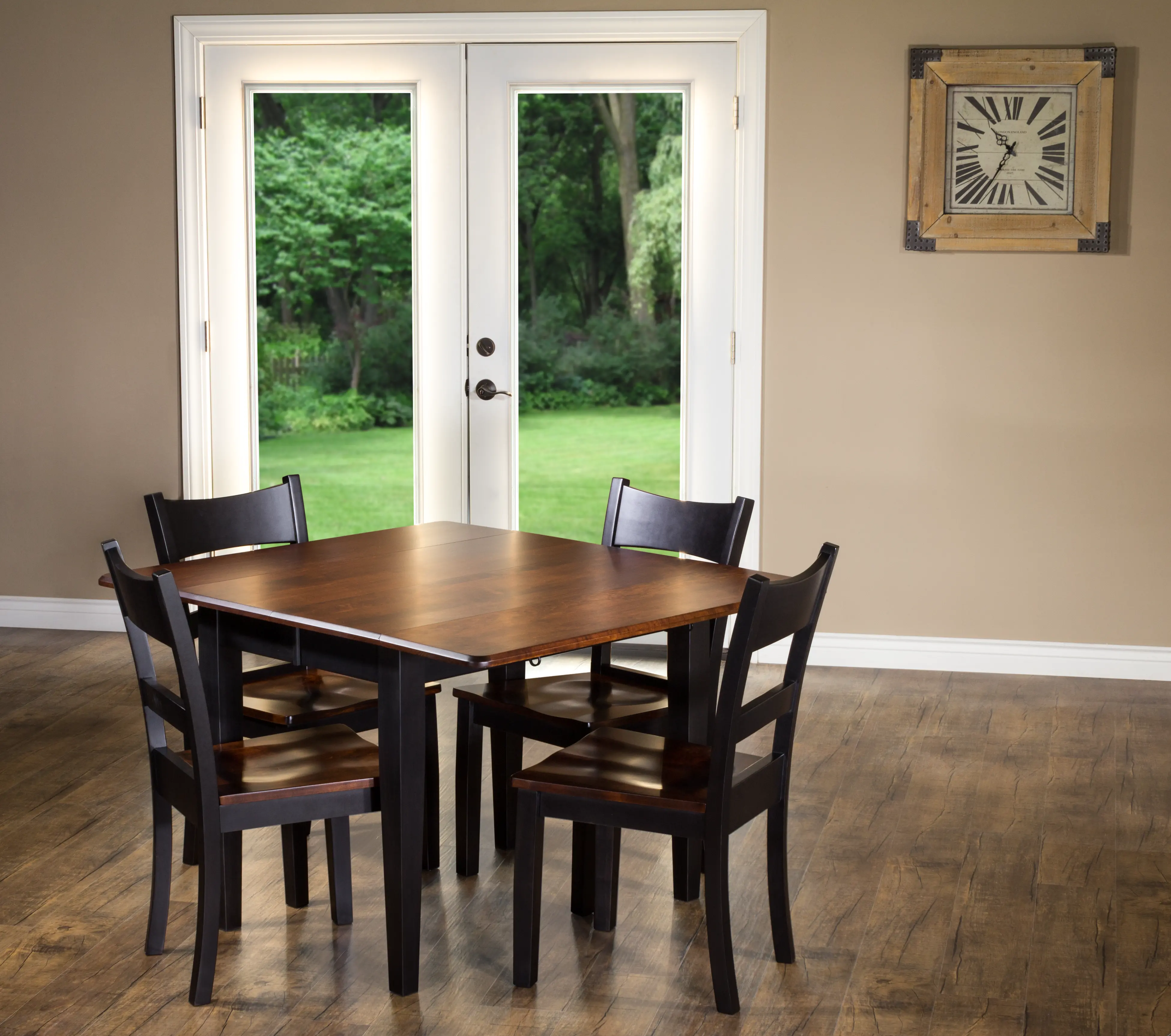 Saber Maple Two-Tone Drop Leaf Dining Room Table-4
