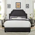 KF705009CL Classic Charcoal Gray Queen Upholstered Bed - Loren