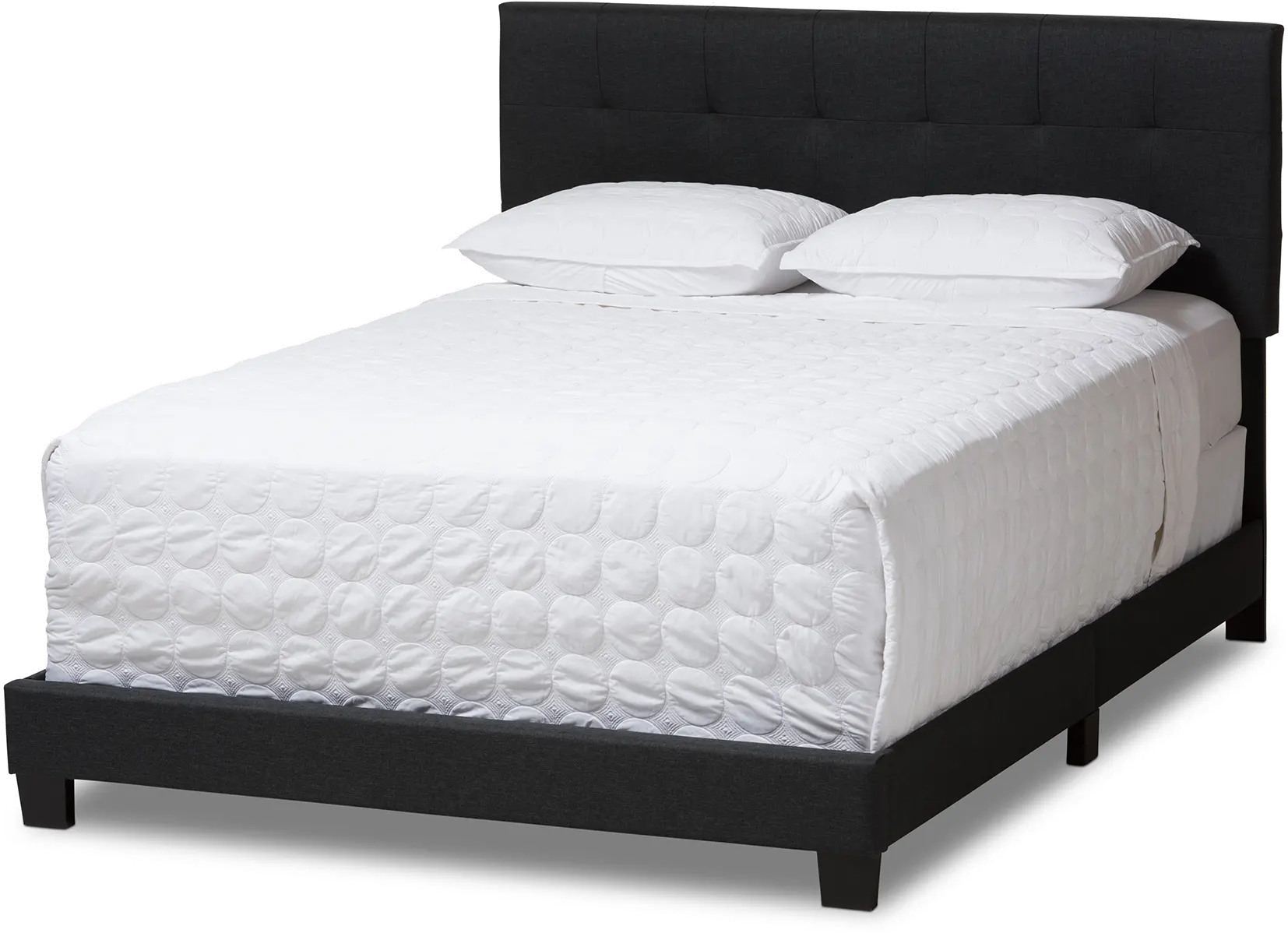 134-7399-RCW Contemporary Charcoal Gray Queen Upholstered Bed - Brookfield-1