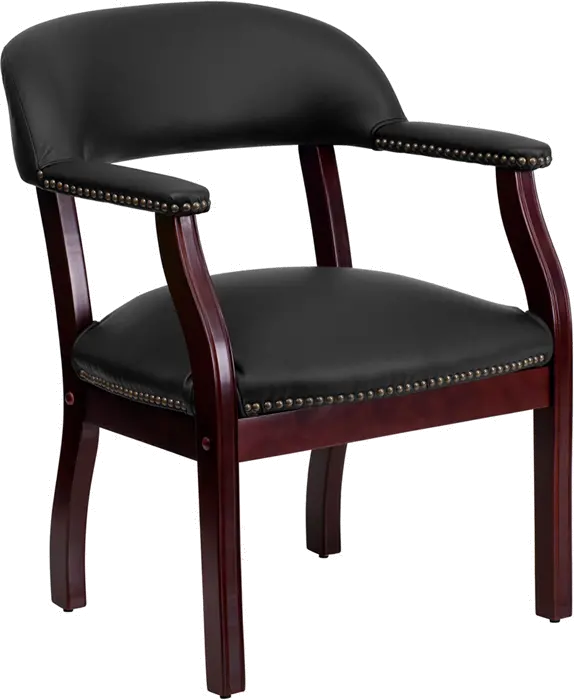 Sophisticated Black Leather Accent Chair-1