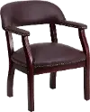 Sophisticated Burgundy Leather Accent Chair