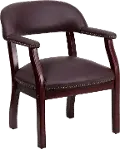 Sophisticated Burgundy Leather Accent Chair