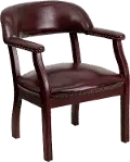 Sophisticated Burgundy Vinyl Accent Chair