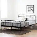 11683 Versa Black Industrial Metal Queen Platform Bed - South Shore