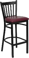 Hercules Burgundy and Black Metal Bar Stool