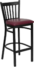 Hercules Burgundy and Black Metal Bar Stool