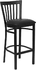 Schoolhouse Black Metal Commercial Bar Stool