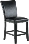 Camila Black Upholstered Counter-Height Stool
