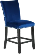 Camila Blue Velvet Counter Height Stool