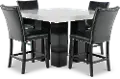 Camila Marble and Black 5 Piece Counter Height Dining Set