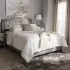 136-7446-RCW Contemporary Gray Queen Upholstered Bed - Emerson
