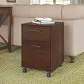 KWF116BC-03 Key West Cherry Brown Rolling 2 Drawer Wooden File Cabinet - Bush Furniture