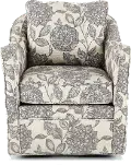 Brianne Ivory Floral Swivel Accent Chair