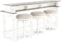 KIT/3STOOLS/CONSOLE Magnolia Manor Antique White Console Bar Table and Stools