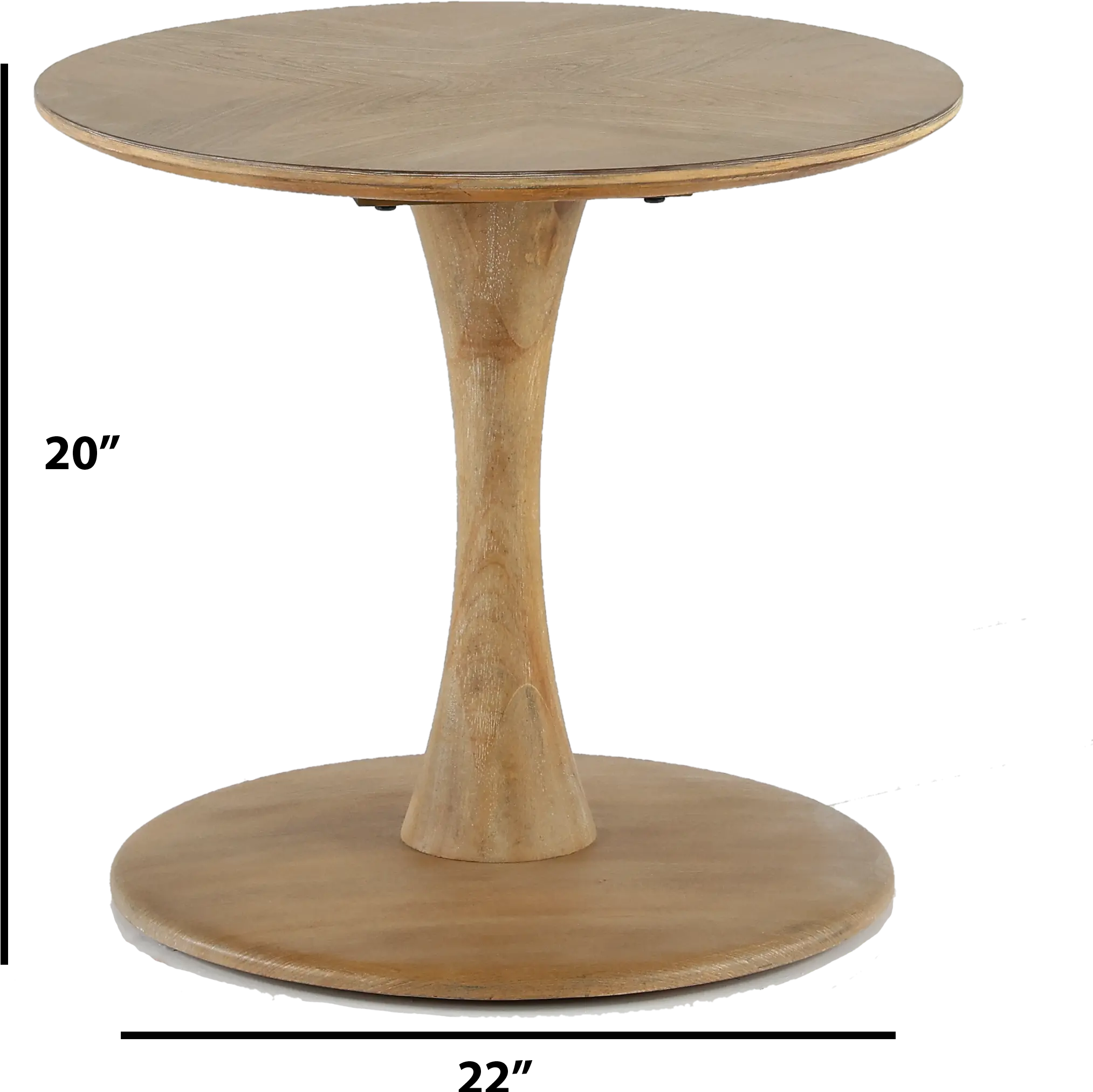 Oblique Natural Elm Round End Table-3
